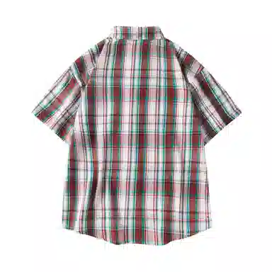 领航骆驼 学院风日系多彩格纹纽扣翻领宽松百搭潮流休闲长袖高街格子衫外套情侣款高级感    衬衫 男女同款