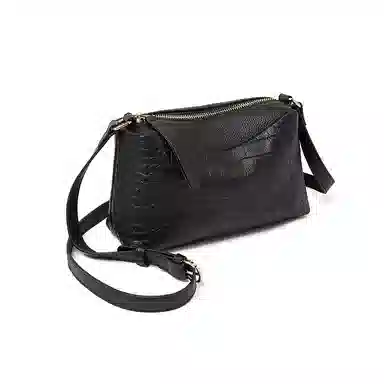 老人头 时尚鳄鱼纹百搭柔软高级质感 牛皮革拼合成革 单肩包 常规 女款 多色