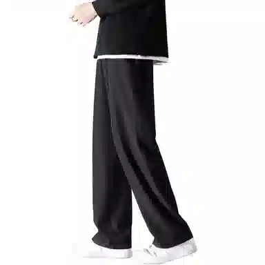 顶峰保罗 潮牌美式高街宽松运动直筒拖地长裤无性别主义痞帅简约纯色时尚百搭垂感休闲裤 男女同款