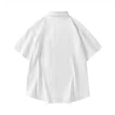 领航骆驼 时尚街头纯色简约印花基础款潮流百搭透气垂感翻领短袖衬衫  男女同款