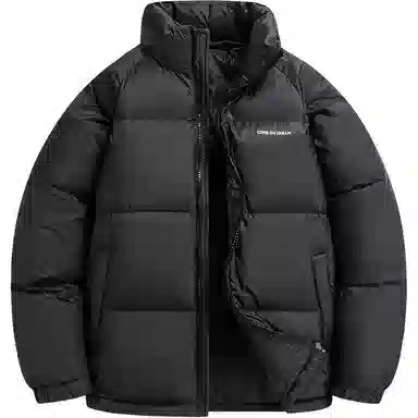 鸭鸭 户外运动韩系加厚保暖短款冬季外套纯色韩版休闲基础百搭立领面包羽绒服 男女同款