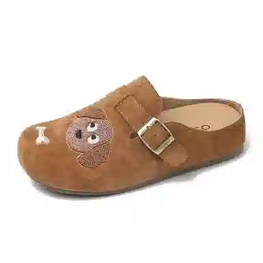 乐乐鱼 软底一脚蹬简约可爱外穿时尚 防磨包头拖鞋 女