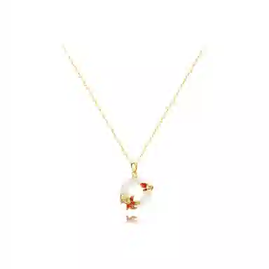 【纯银999 | 锦鲤平安扣】 六桂福珠宝 经典百搭小众设计高级感学生日常简约精致轻奢通勤极简约会温柔气质可调节锁骨链#好运 足银 项链 女款