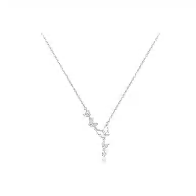 【S925银】 六桂福珠宝 蝴蝶 小众设计经典百搭学生日常简约精致高级感轻奢通勤极简约会温柔气质可调节锁骨链#好运 锆石 项链 女款