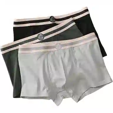 贴身领域 纯棉抗菌透气平角内裤 男款