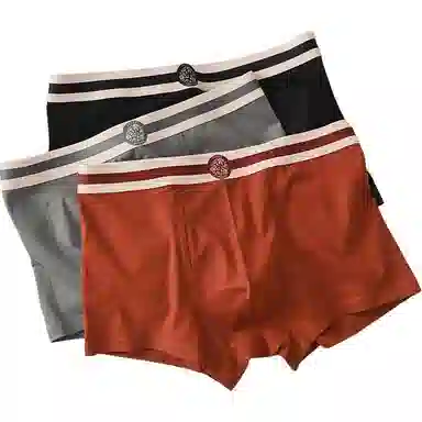 贴身领域 纯棉抗菌透气平角内裤 男款