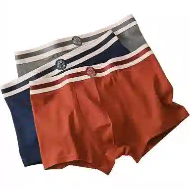 贴身领域 纯棉抗菌透气平角内裤 男款