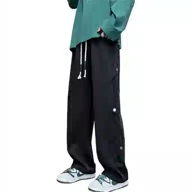顶峰保罗 铆钉直筒宽松潮牌美式高街长裤无性别主义痞帅简约时尚百搭小众设计感休闲裤 男女同款