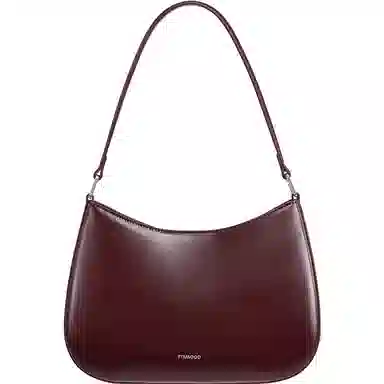 妙迪 时尚百搭简约高级感优雅腋下包 牛皮 单肩包 女款 安可拉红