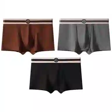 贴身领域 纯棉抗菌透气平角内裤 男款