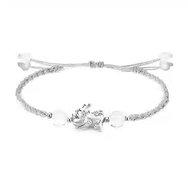 【999银】 絮物 简约高级感谁貔貅出游新宠吸睛神器小众甜美国潮新中式轻奢百搭新中式纯手工编织#好运 织物 手绳 男女同款情侣款