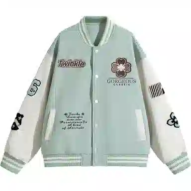 佐菲利  美式潮牌字母刺绣飞行员夹克外套复古拼接撞色植绒棒球服 男女同款