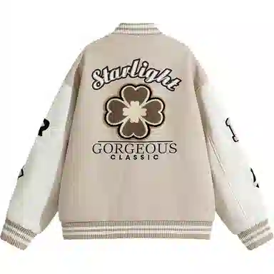佐菲利  美式潮牌字母刺绣飞行员夹克外套复古拼接撞色植绒棒球服 男女同款