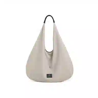 妙迪 通勤系列时尚潮流百搭纯色高级双面豹纹可用一包两背超轻便柔软大容量腋下三角托特包 织物 单肩包 常规 女款 椰青灰