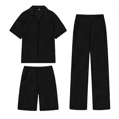 顶瓜瓜 夏季情侣清晰简约叶子印花家居服睡衣套装 男女同款