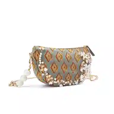 雅诗兰黛【定制化妆包】小花 菱珠颂 浪漫 梦幻 花朵装饰  艺术感 甜美风 约会 通勤 复古凌格帆布化妆收纳包 便携