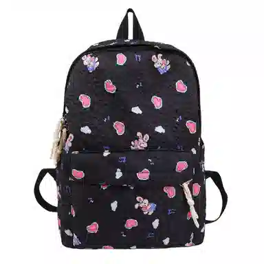 捷朗仕 可爱涂鸦印花高级质感温柔复古 尼龙 双肩包 女款 多色