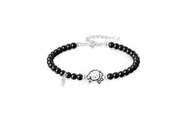 牧言 小狗贴贴 萌趣可爱简约浪漫高级感 小众设计精致甜美百搭小鱼流苏闺蜜女友转运珠 恋爱告白 好运 菩提籽 手链 男女同款情侣款