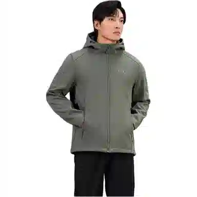 探路者 城市户外系列 纯色简约百搭舒适连帽夹克外套 男款 灰湖绿