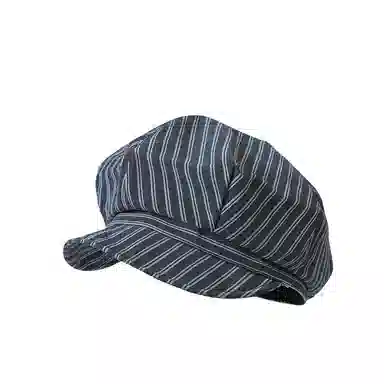 氧气樱桃 日韩系文艺条纹春秋显脸小报童复古画家帽 棉 贝雷帽 男女同款情侣款