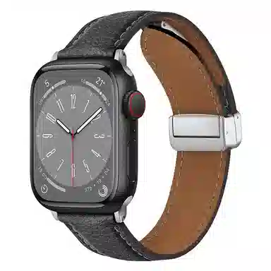 亿祈发 表带 苹果适用 皮质材质 荔枝纹折叠磁吸男女通用