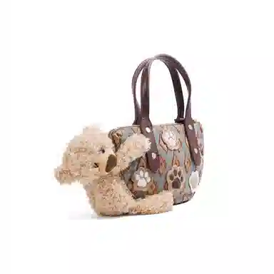 雅诗兰黛【定制化妆包】小花 小熊爪趣 潮流 可爱 萌趣 精致 甜美风 约会 通勤 复古凌格帆布化妆收纳包 便携