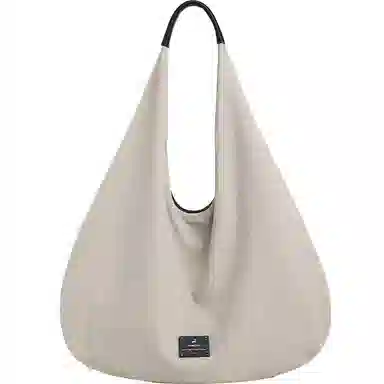 妙迪 通勤系列时尚潮流百搭纯色高级双面豹纹可用一包两背超轻便柔软大容量腋下三角托特包 织物 单肩包 常规 女款 椰青灰