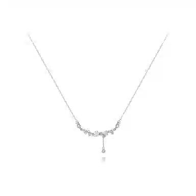 【纯银999 | 星月系列】 六桂福珠宝 经典百搭小众设计高级感学生日常简约精致通勤轻奢极简约会温柔气质可调节锁骨链 足银 项链 女款