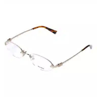 Miu Miu Oval Optical Frame Gold