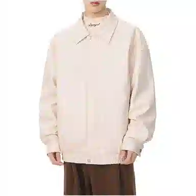 颂希尔 美式痞帅外套高级感防水翻领工装夹克潮牌设计感宽松秋冬季防风复古骑行服皮衣 男女同款