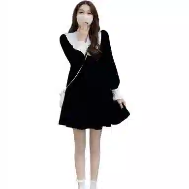 柏黛妃 简约通勤舒适长袖连衣裙 女款