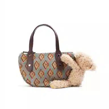 雅诗兰黛【定制化妆包】小花 小熊爪趣 潮流 可爱 萌趣 精致 甜美风 约会 通勤 复古凌格帆布化妆收纳包 便携