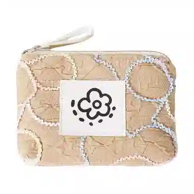 掐尖 小巧便携可爱简约口红精致收纳硬币 帆布 零钱包 常规 女款 咖色/白色/粉色/绿色