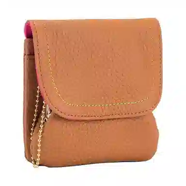 掐尖 真皮时尚简约小钱袋大容量创意硬币卡包夹子收纳包 头层牛皮 零钱包 常规 男女同款情侣款 多色