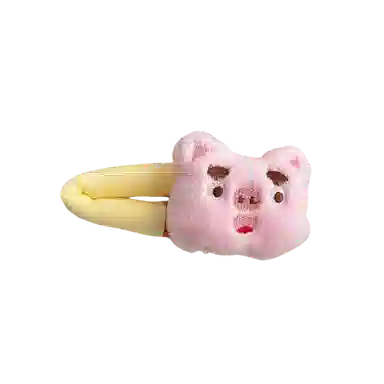 希铃 可爱毛绒小猪 聚酯纤维 发夹 女款