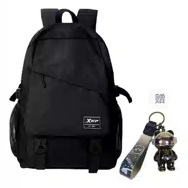 特步 大容量旅行初中高中大学生上课通勤轻便防泼水 织物 电脑包双肩包 常规 男女同款情侣款 白色