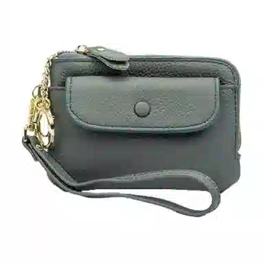 掐尖 纯色简约短款手拎小钱袋真皮收纳钥匙圈硬币包 头层牛皮 零钱包 男女同款情侣款 多色