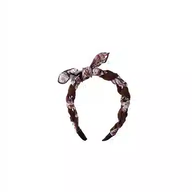 水中玉 可爱兔耳朵蝴蝶结波点带齿防滑头箍高颅顶头饰外出百搭发卡#好运 布艺 发箍 女款