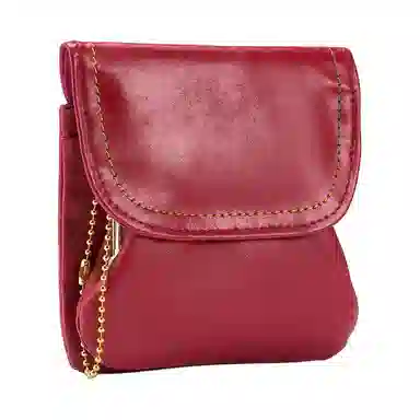 掐尖 真皮时尚简约小钱袋大容量创意硬币卡包夹子收纳包 头层牛皮 零钱包 常规 男女同款情侣款 多色