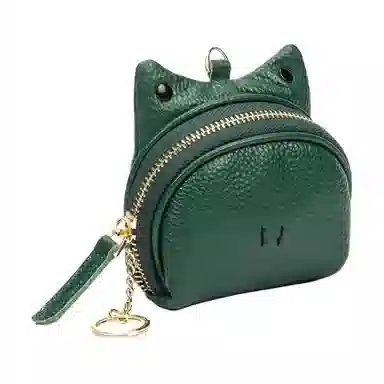 掐尖 纯色可爱卡通硬币钥匙收纳包 头层牛皮 零钱包 常规 女款 多色