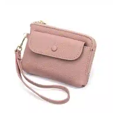 掐尖 纯色简约短款手拎小钱袋真皮收纳钥匙圈硬币包 头层牛皮 零钱包 男女同款情侣款 多色