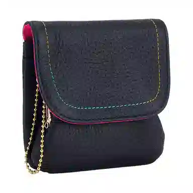 掐尖 真皮时尚简约小钱袋大容量创意硬币卡包夹子收纳包 头层牛皮 零钱包 常规 男女同款情侣款 多色