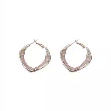 澜耀 银棱钻影 个性满钻耳圈  设计感气质 铜合金 耳环 女款