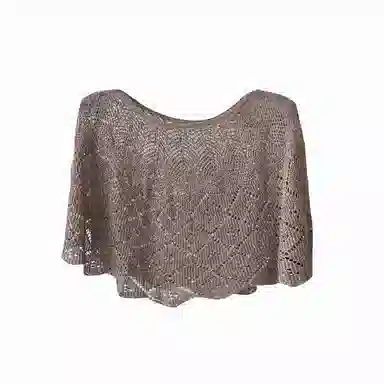 北极绒 夏秋薄款亮片套头衫外搭镂空潮流百搭空调房【赠胸针】 聚酯纤维 披肩 女款