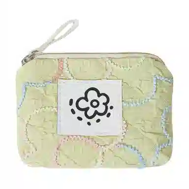 掐尖 小巧便携可爱简约口红精致收纳硬币 帆布 零钱包 常规 女款 咖色/白色/粉色/绿色