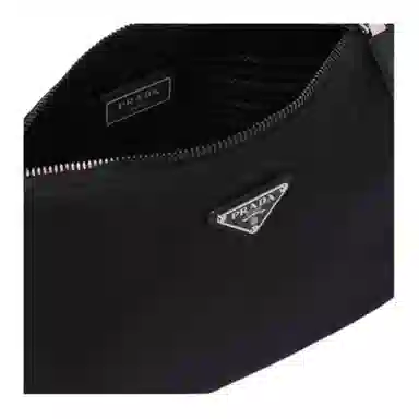 Prada Hobo Nylon Messenger Bag Black