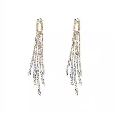 澜耀 瀑金芒 流苏长款 超仙气质百搭耳饰 铜合金 耳环 女款