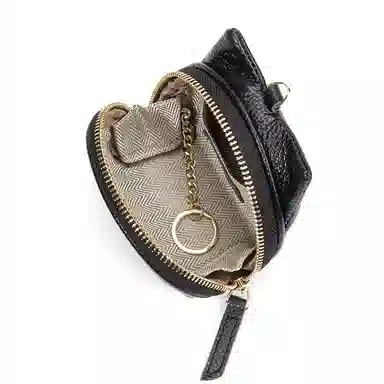 掐尖 纯色可爱卡通硬币钥匙收纳包 头层牛皮 零钱包 常规 女款 多色