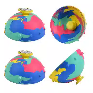 馨枕居 反弹半边球迷彩弹跳碗 整蛊玩具