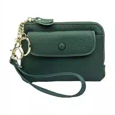 掐尖 纯色简约短款手拎小钱袋真皮收纳钥匙圈硬币包 头层牛皮 零钱包 男女同款情侣款 多色